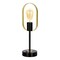 Modern Oval Ring Table Lamp Unique Desk Light with 2 USB Ports & AC Outlet for Bedroom, Office, or Living Room